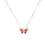 925 Sterling Silver Red Butterfly Necklace